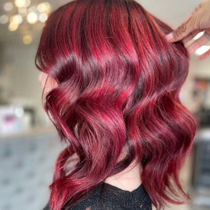 red balayage at urban coiffeur hairdressers wolverhampton